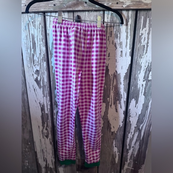 Cecil & Lou Boys Christmas Pajamas “F” Size 10 Red Gingham with Green Trim - Picture 6 of 11